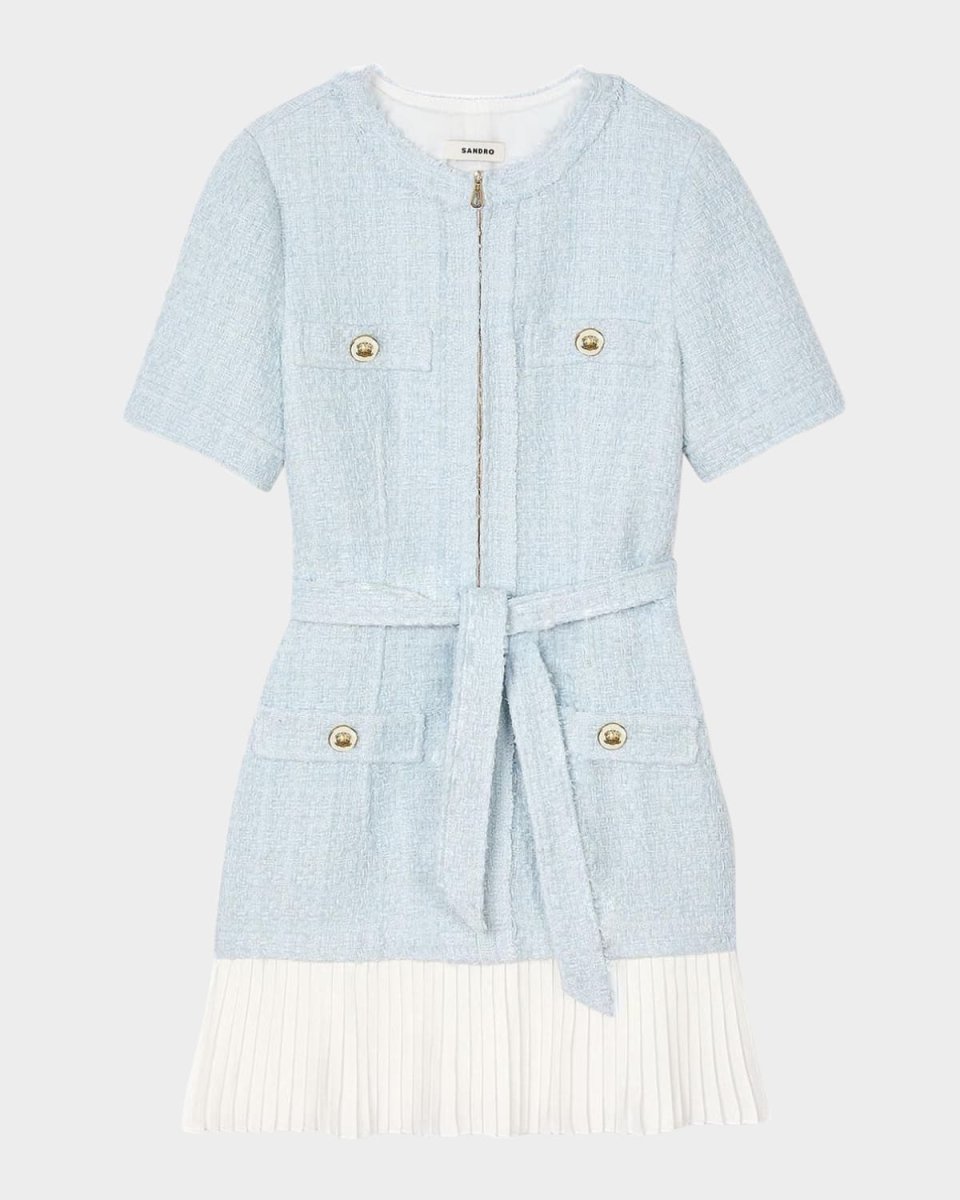 Joie Belted Tweed Mini Dress
